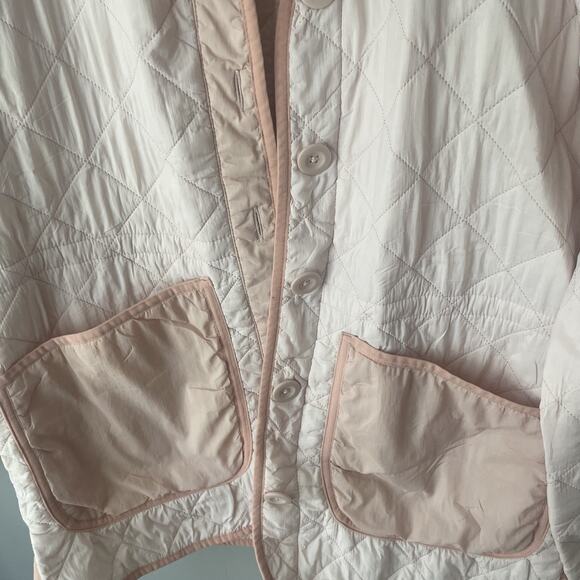 Free Assembly Women's Quilted‎ Cinched Waist Liner Jacket Mauve Chalk Size Med - Picture 7 of 16